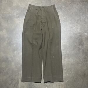 Vintage WW2 Army Military Green Wool Trousers Pants 30x29